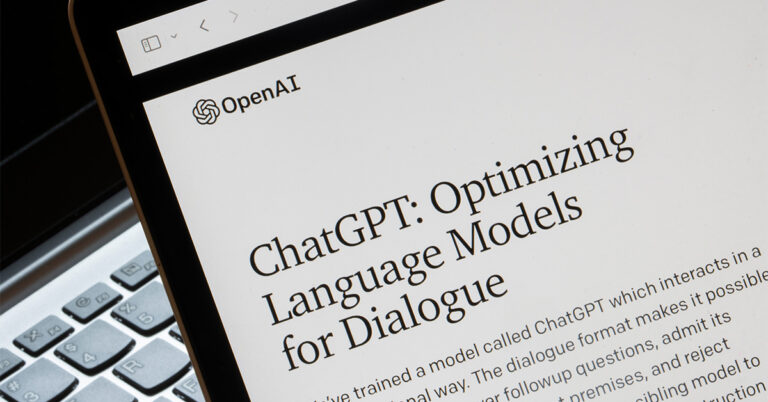 Webpage of ChatGPT is seen on OpenAI's website on a computer.