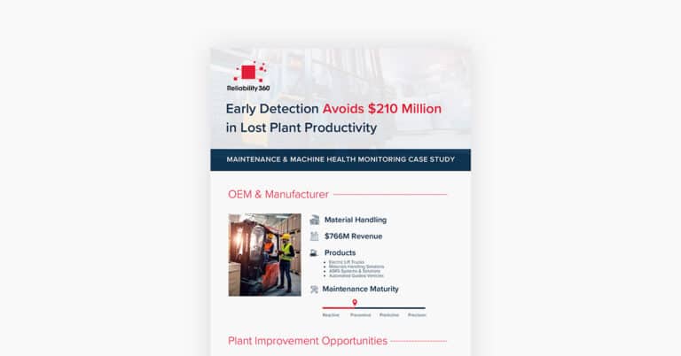 PDF pages of case study infographic 'Early Detection Avoids $210 Million in Lost Productivity'.